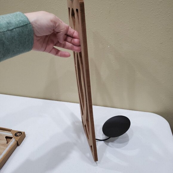 Wall Decor Set of 2 Hanging Candle Sconce Wood with Black Holder Ready to Hang - Picture 7 of 9